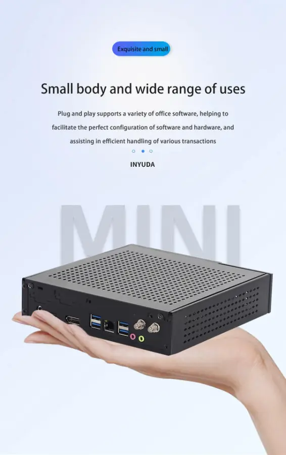 Mini PC Intel I7 6th Gen CPU DDR4 RAM M.2 SSD 14 Core 64GB Digital Smart Desktop Computer New Compatible AU CN EU JP UK — image 3
