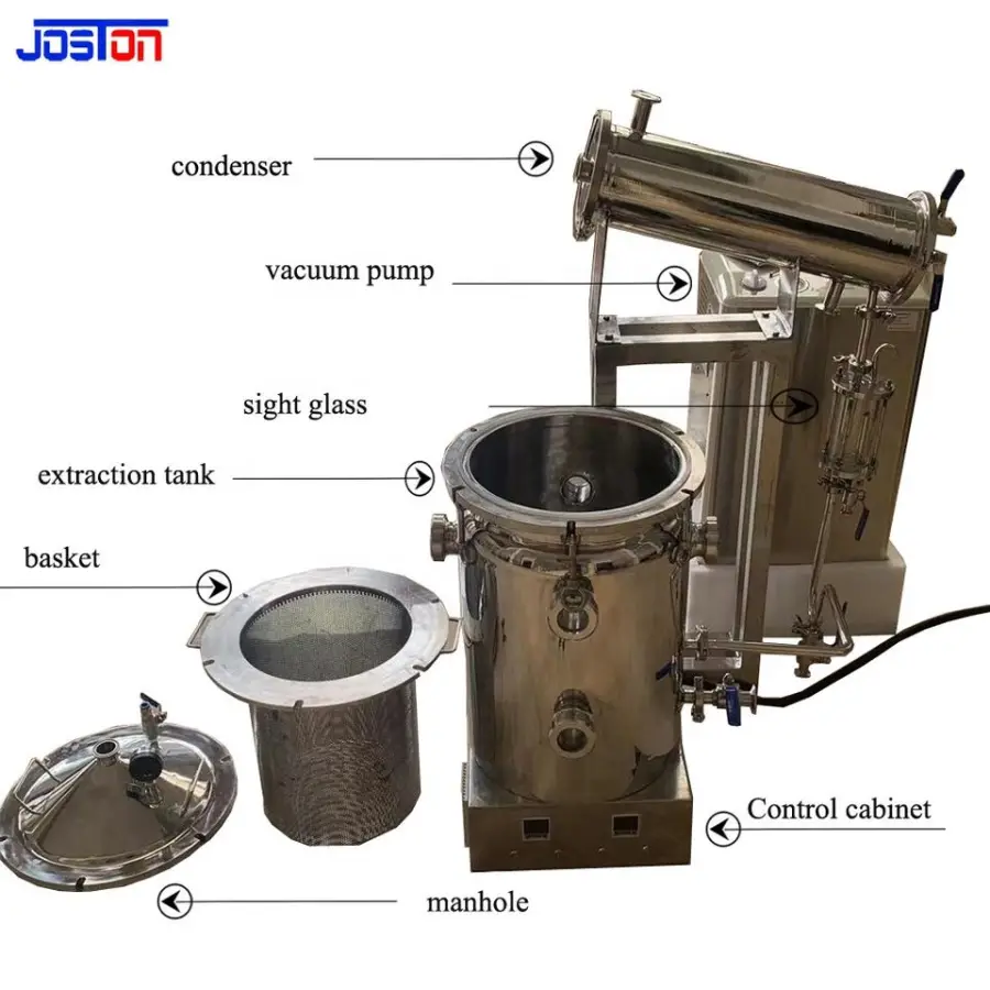 JOSTON SS304/SS316L 30L Essential Oil Laboratory Solvent Lab Oil Extraction Equipment Benchtop Small Batch Extractor — image 3