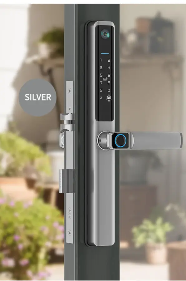Sinovo Waterproof New Design Camera Tuya WiFi Aluminum Sliding Door Lock Tuya Smart Door Lock with Camera — image 5