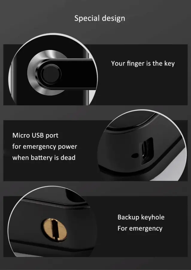 SINOVO Tuya WIFI App High Security Fully Automatic Smart Lock Biometric Fingerprint Automatic Smart Door Lock — image 7