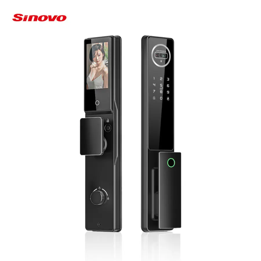 2024 Hot Sale Tuya Wifi Smart Door Lock 3D Face Fingerprint Recognition Digital Safe Door Camera for Wooden Cloud Memory Card — image 7