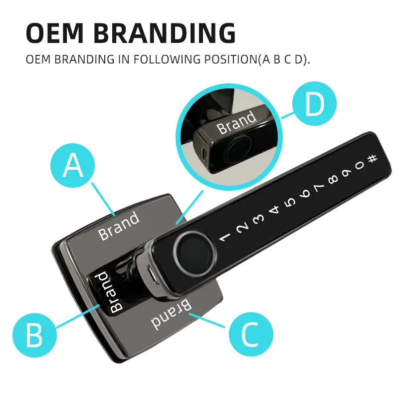 Sinovo APP Remote Control Digital Lock Door Security System Handle Electric Keyless Entry Smart Fingerprint Door Lock for Home — image 4