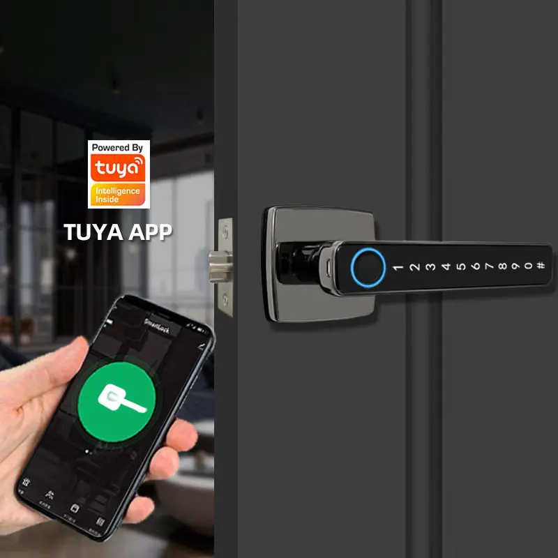 Sinovo APP Remote Control Digital Lock Door Security System Handle Electric Keyless Entry Smart Fingerprint Door Lock for Home — image 6
