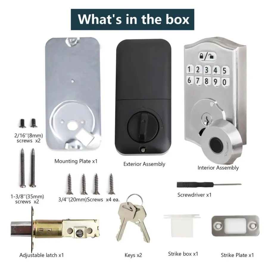 SINOVO Keyless Smart Biometric Password Deadbolt Entry Door Lock for Home 35mm-55mm Smart Door Lock Fingerprint Digital — image 6
