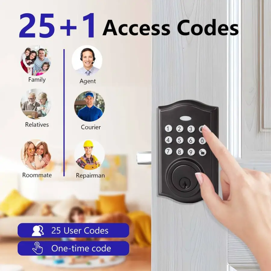 SINOVO Hot Selling Number Keypad Password Electronic Deadbolt Keyed Entry Front Combination Security Digital Door Lock — image 6