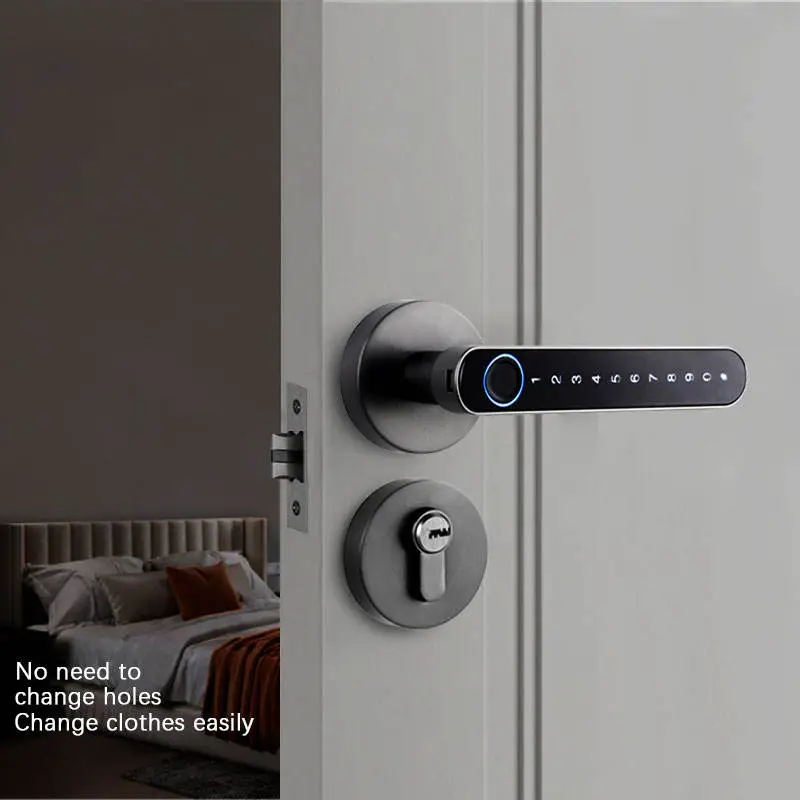 SINOVO Best Smart Waterproof Digital Fingerprint WIFI Door Handle Code Lock with Tuya APP — image 3