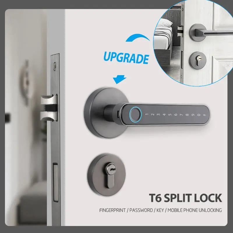 SINOVO Best Smart Waterproof Digital Fingerprint WIFI Door Handle Code Lock with Tuya APP — image 4