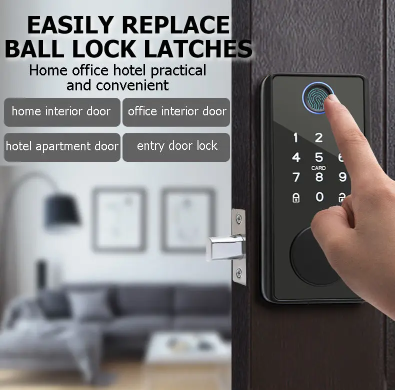 Sinovo 2024 Best Selling WiFi & for Bluetooth Smart Door Lock Fingerprint & Code Key Tuya App Remote Control Unlocked by Sinovo — image 7