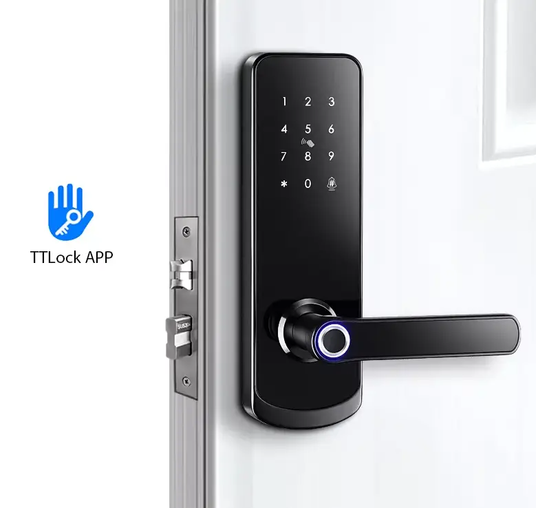 Sinovo Ttlock Aluminum Alloy Smart Lock Fingerprint Password Card Key WiFi Cloud Memory Card Home Hotel FM-230N Grade C — view 1