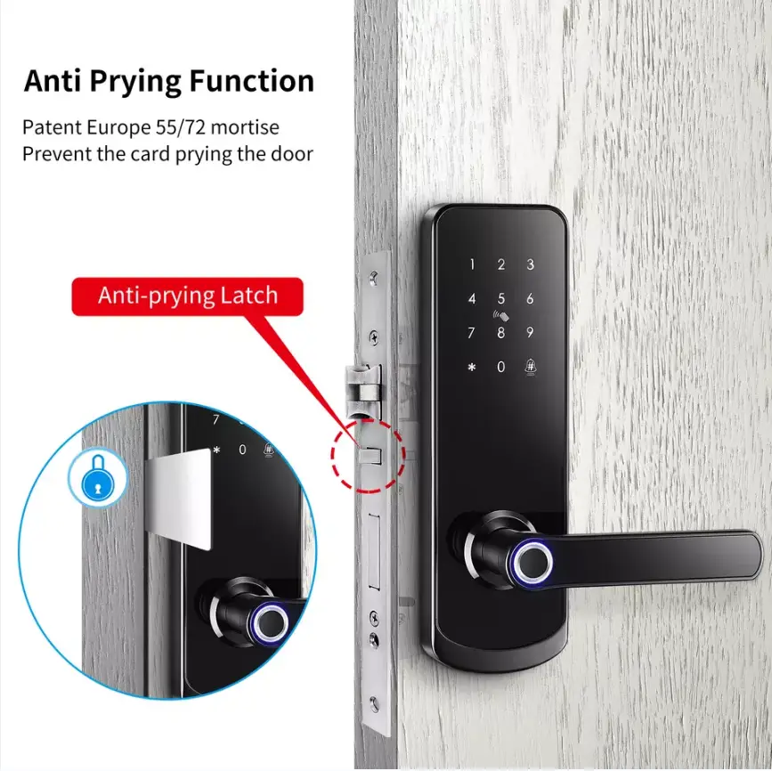 Sinovo Ttlock Aluminum Alloy Smart Lock Fingerprint Password Card Key WiFi Cloud Memory Card Home Hotel FM-230N Grade C Security — image 3
