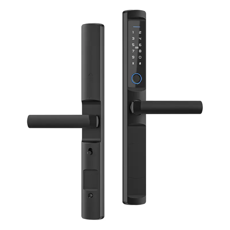 SinovoTEC F2 Smart Zinc Alloy Sliding Glass/Aluminum NFC Electronic Lock Fingerprint Keypad Access IP66 Waterproof WiFi — view 1