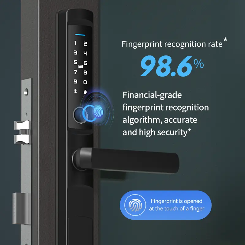 SinovoTEC F2 Smart Zinc Alloy Sliding Glass/Aluminum NFC Electronic Lock Fingerprint Keypad Access IP66 Waterproof WiFi Cloud — image 4