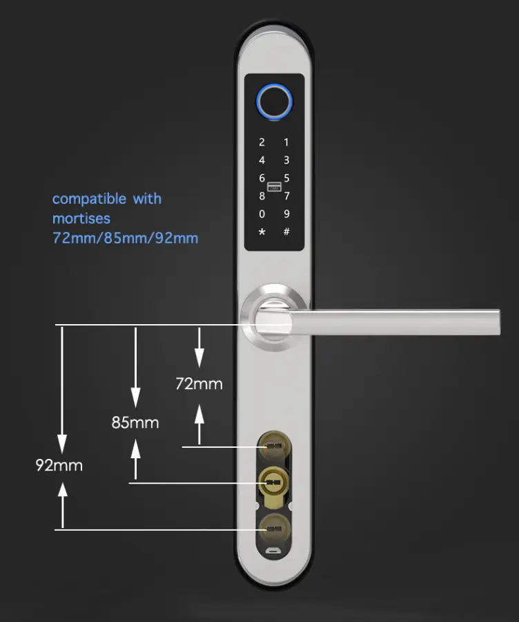SinovoTEC FM-63 Stainless Steel Biometric Fingerprint Digital Lock Ttlock APP NFC Support Smart Anti-Theft Mortise 3585 4 AAA — image 6