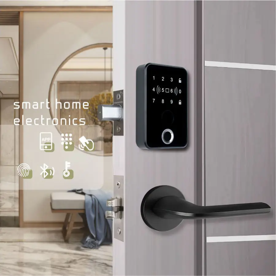 Sinovo Low MOQ Smart Deadbolt Lock Tuya App Remote Control Keyless Entry Memory Card for Aluminum/Wood/Stainless Steel Doors — image 4