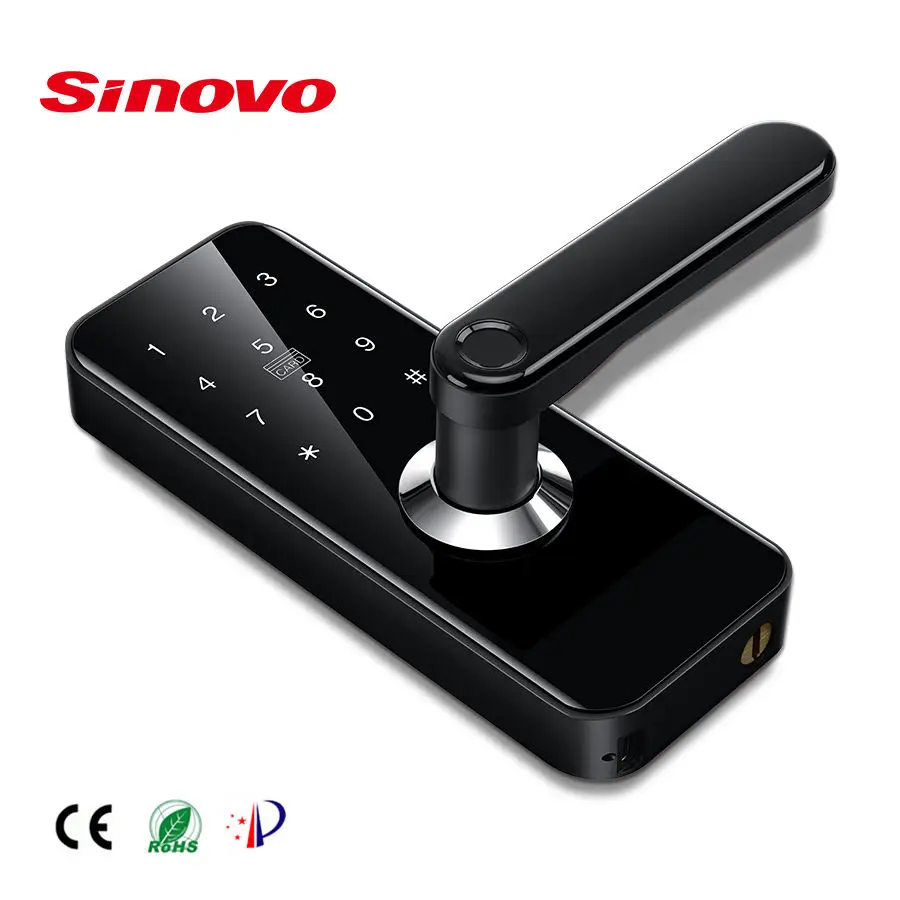 Sinovo Smart Wood Door Lock WiFi Electronic Biometric Fingerprint & Combination Security for Hotels & Apartments — image 3