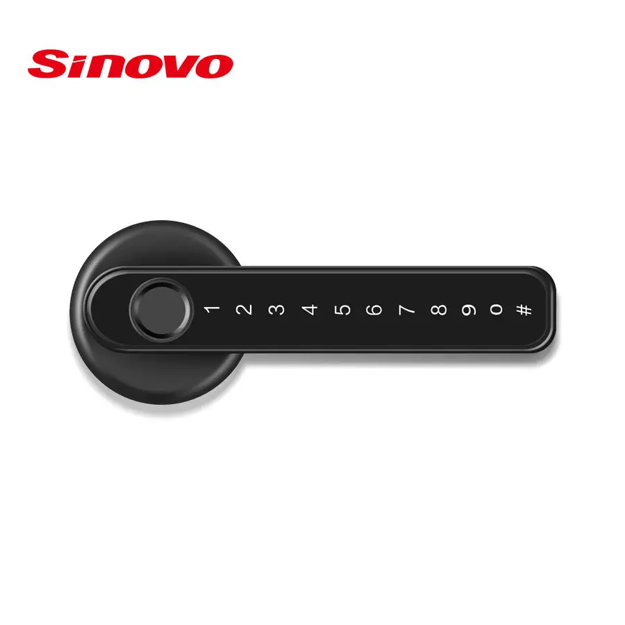 Sinovo Ttlock App Fingerprint & Combination Handle Smart Door Lock for Home Hotel Office-Stainless Steel Door WiFi Network — image 3