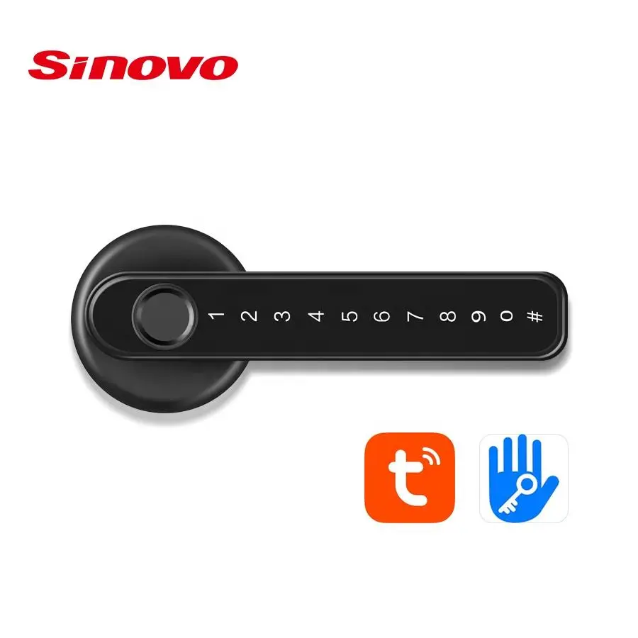 Sinovo Ttlock App Fingerprint & Combination Handle Smart Door Lock for Home Hotel Office-Stainless Steel Door WiFi Network — image 7