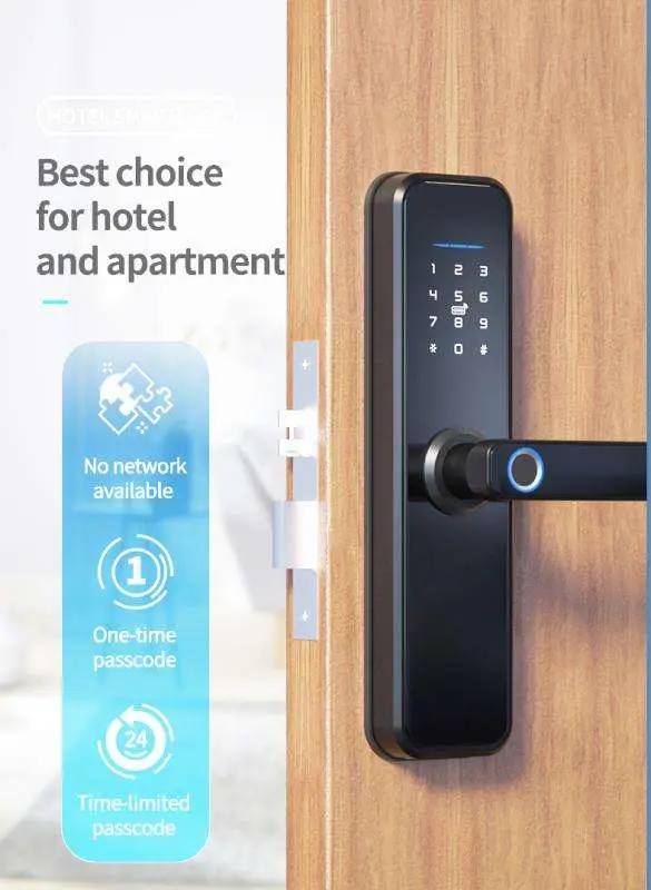 Sinovo High Security Aluminum Alloy Smart Home Door Lock Tuya App Fingerprint NFC Keys Anti-Theft Siren Alarm Privacy Features — image 5