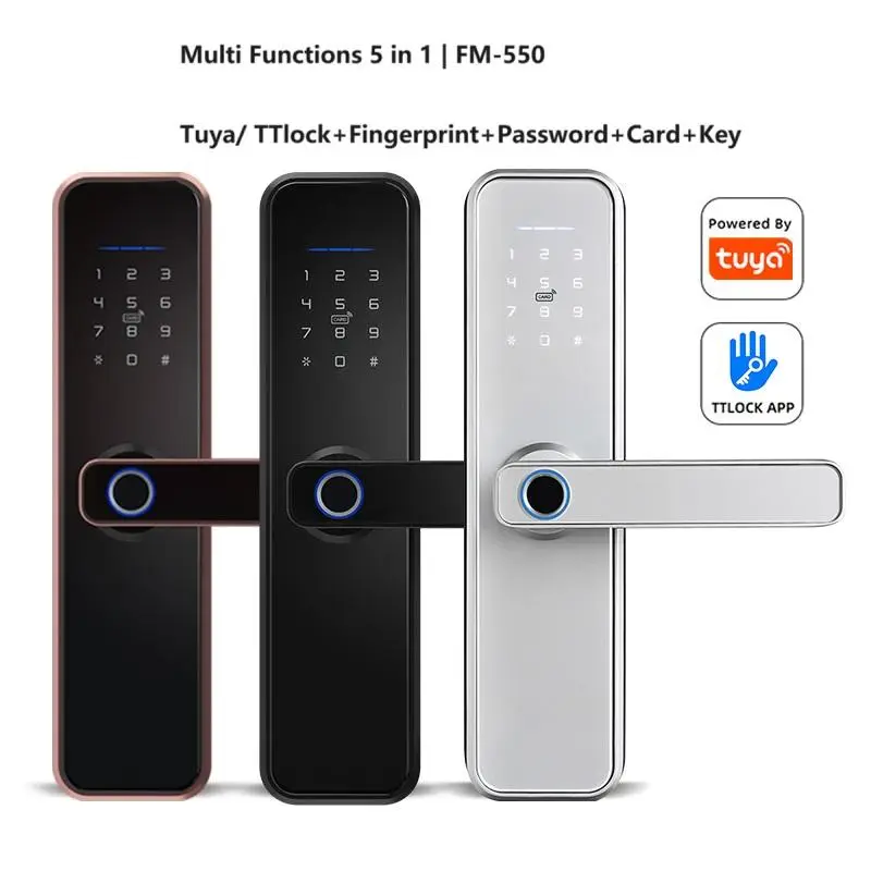 Factory Direct Smart Digital Locks Ttlock Five Unlock Way Wifi Enabled for Home Office & Apartment Wooden Metal Door Locks — image 3