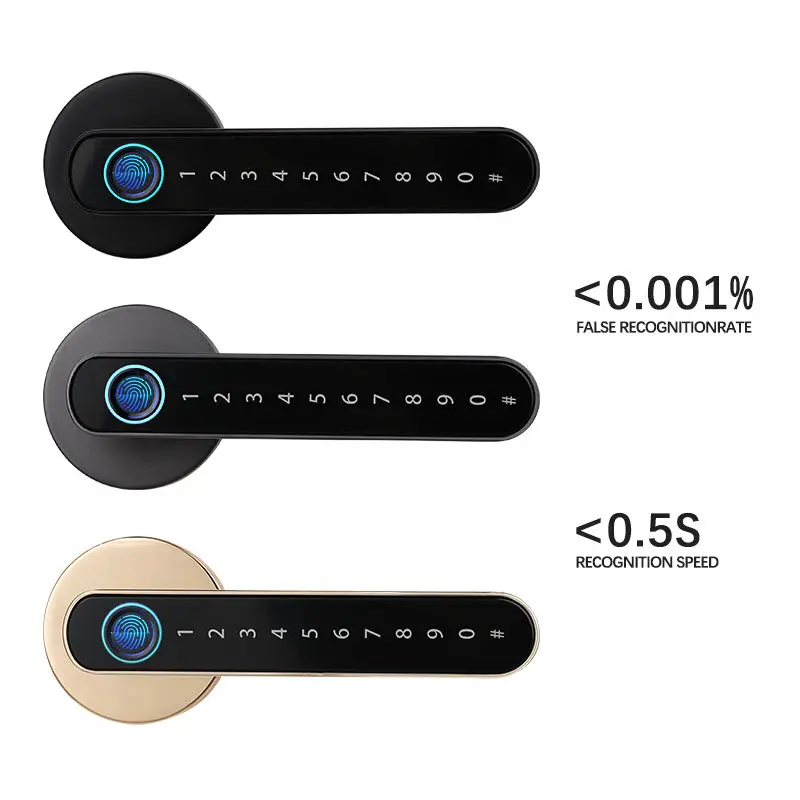 Smart Security Tuya Intelligent Zinc Alloy Fingerprint Electric Door Lock for Wood & Steel Doors Home Office Apartment — image 5