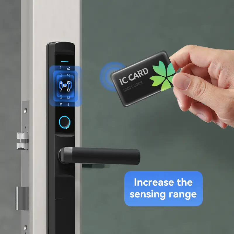 WiFi App Smart Tuya Lock Slim Zinc Alloy IP66 Waterproof with Cloud & 300 User Capacity for Glass/Aluminum Sliding Swing Doors — image 5
