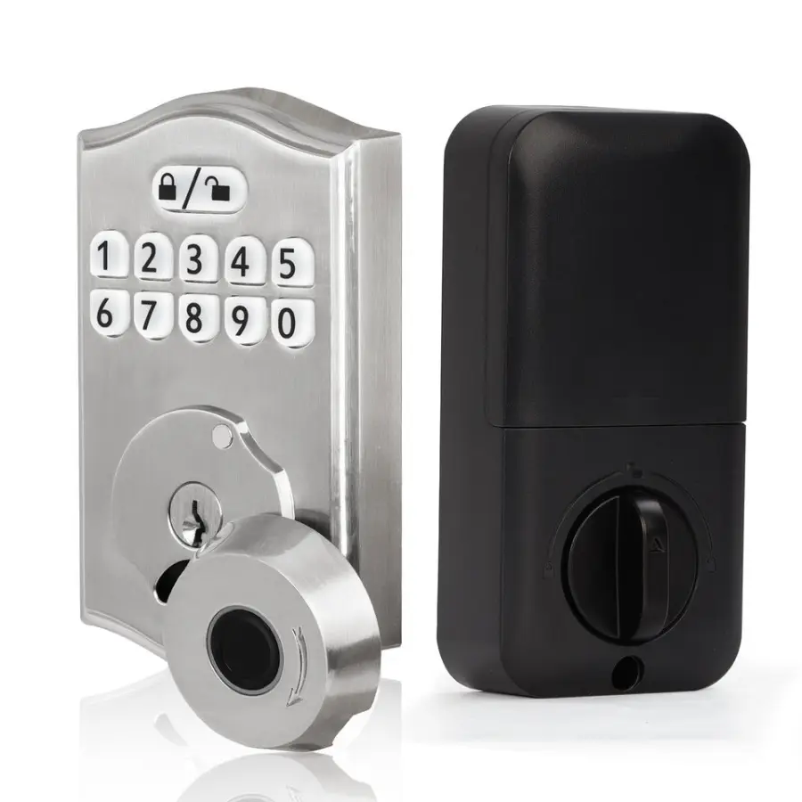 Sinovo FM-30 Electric Keypad Smart Deadbolt Lock Front Door Code Access Wood Aluminum Steel Doors Cloud Data Storage Gra — view 1