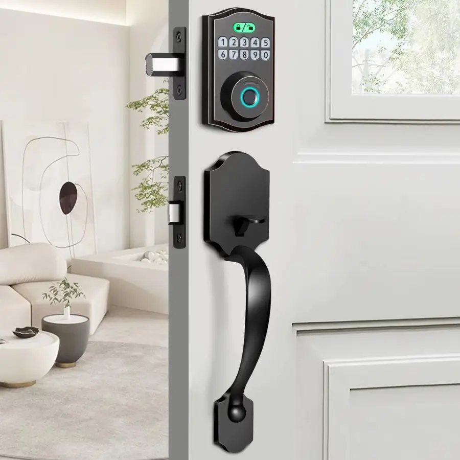 Sinovo FM-30 Electric Keypad Smart Deadbolt Lock Front Door Code Access Wood Aluminum Steel Doors Cloud Data Storage Grade C — image 3