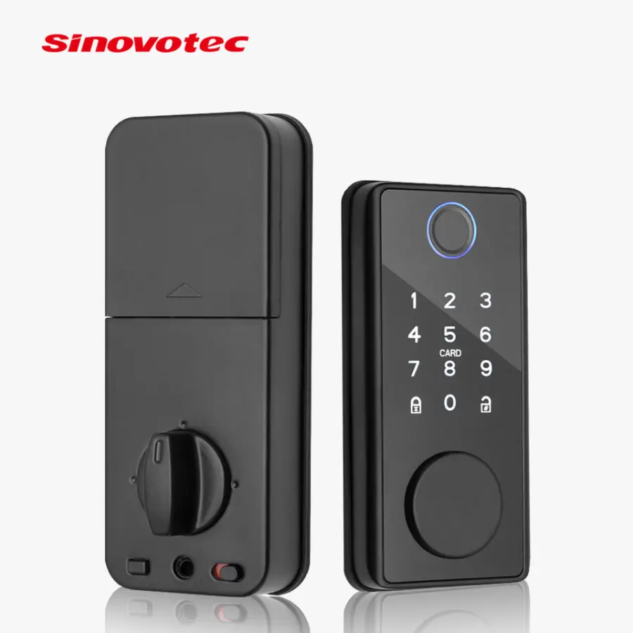 TT Lock Tuya WIFI Controlled Smart Digital Automatic Zinc Alloy Door Lock Biometric Fingerprint Electric Deadbolt Cerrad — view 1