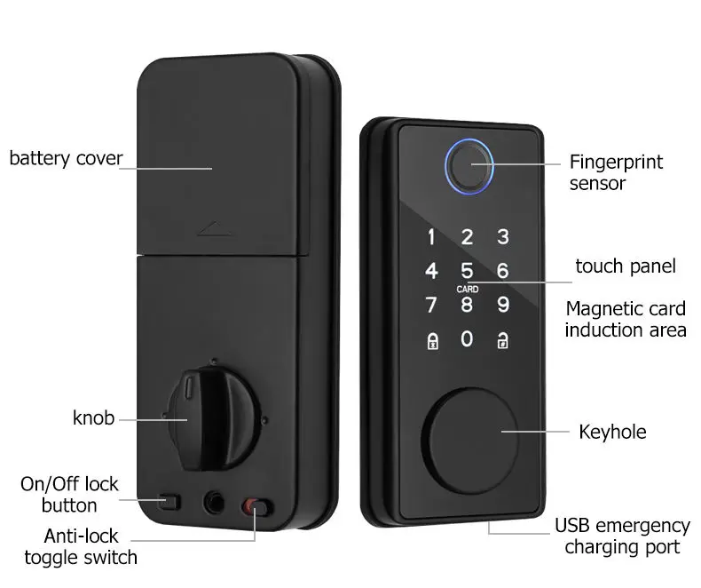 TT Lock Tuya WIFI Controlled Smart Digital Automatic Zinc Alloy Door Lock Biometric Fingerprint Electric Deadbolt Cerradura — image 3