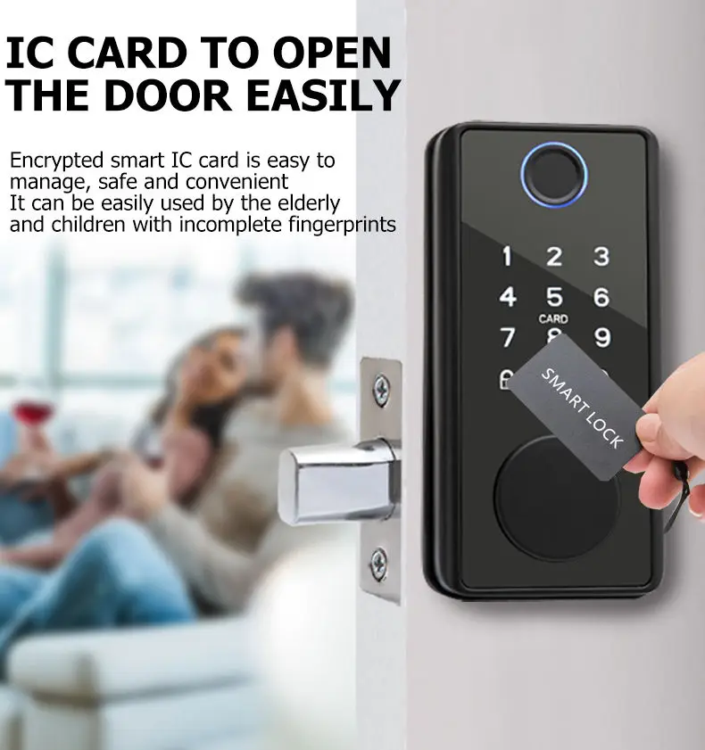 TT Lock Tuya WIFI Controlled Smart Digital Automatic Zinc Alloy Door Lock Biometric Fingerprint Electric Deadbolt Cerradura — image 7