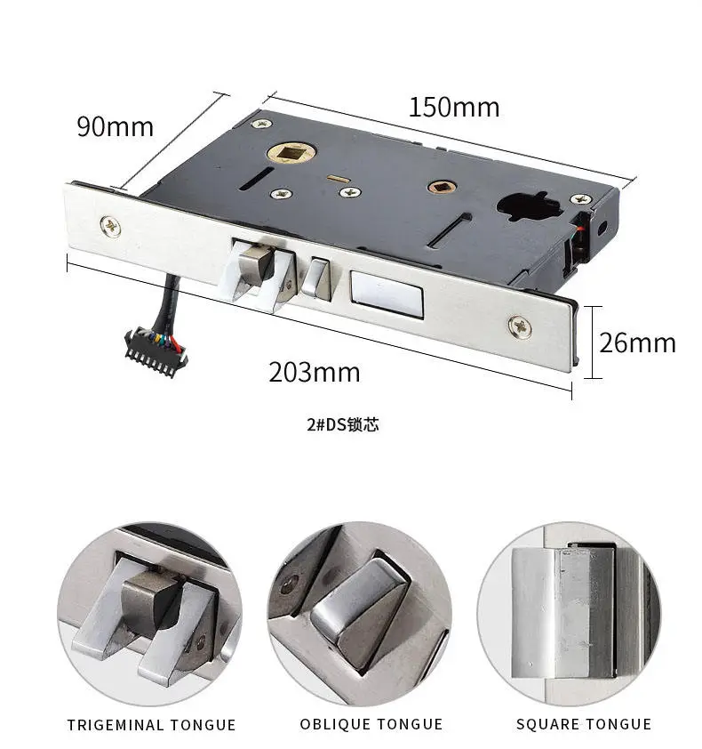 SinovoTEC FM-A6 US ANSI Mortise Smart Door Lock System NFC Card Unlock Aluminum Alloy 4 AA Batteries for Motel/Hotel Anti-Theft — image 5