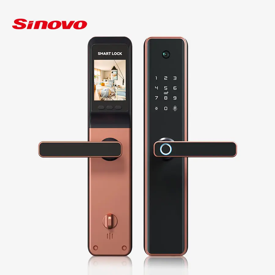 2024 Smart Door Lock with Real-Time Video Intercom TUYA WIFI Fingerprint Unlock & Camera for Wood Door Home Security — image 3