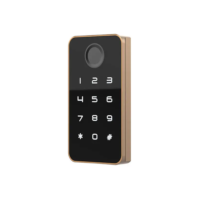 Sinovo Smart Fingerprint Cabinet Lock with Cloud & App Network Aluminum Alloy Fingerprint + Password Unlock Black/Gold — view 1