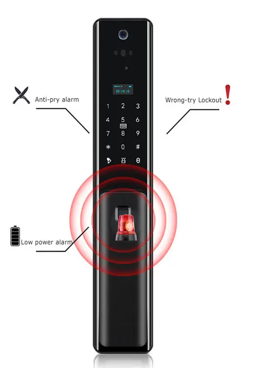 Sinovo Tuya Wifi App Digital Lock High Security 3DFace Recognition Smart Door Lock With Fingerprint Camera — image 4