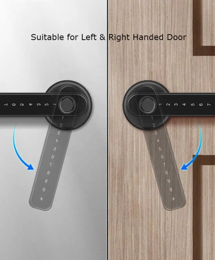 Electronic Zinc Alloy Fingerprint Smart Handle Keyless Opening Aluminum Door Lock TT LOCK TUYA APP for Home Apartment Office — image 7