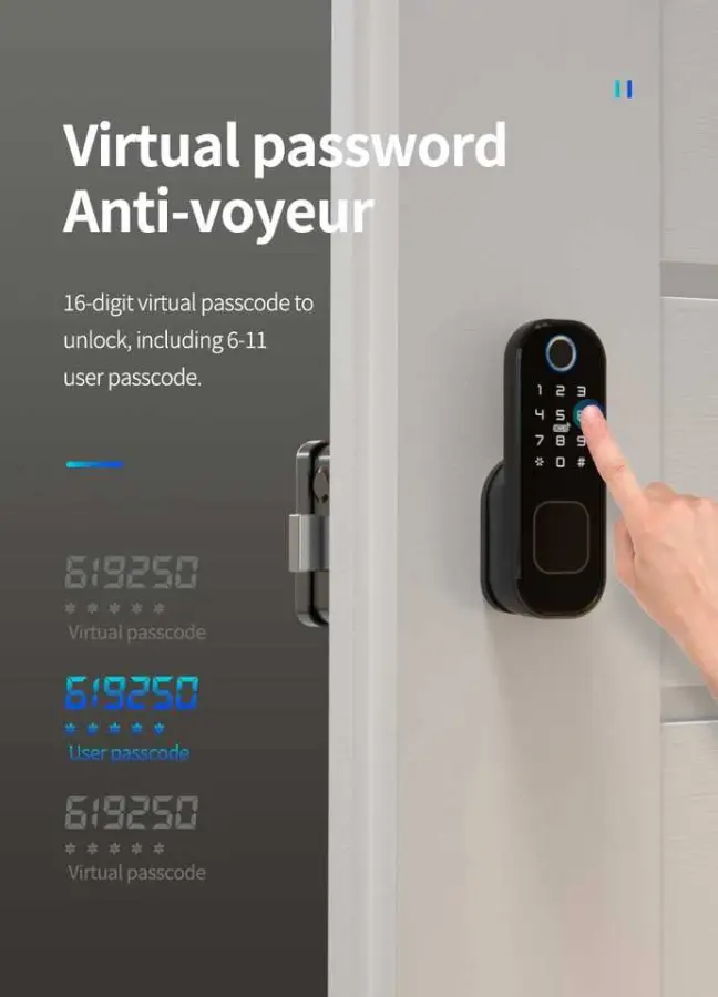 Automatic TTlock Smart Electric Door Lock Tuya App Digital Euro Cylinder WiFi Connectivity Wood Door Aluminum Alloy Black Cloud — image 4