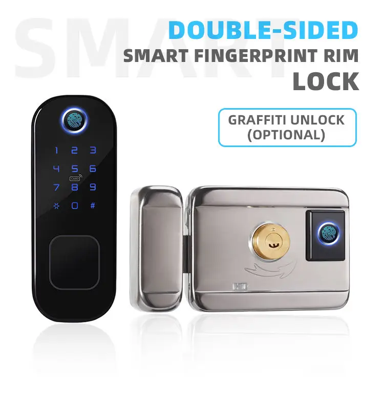 Automatic TTlock Smart Electric Door Lock Tuya App Digital Euro Cylinder WiFi Connectivity Wood Door Aluminum Alloy Black Cloud — image 7