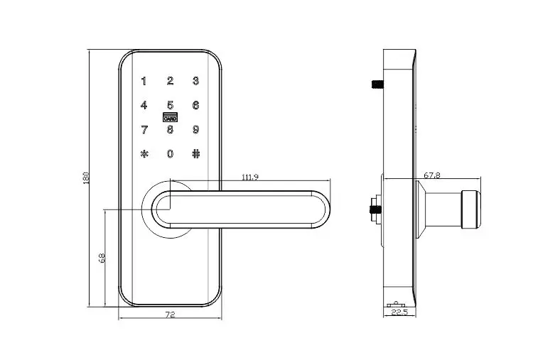 Anti Theft Home Office Weatherproof Outdoor Gate Lock TTlock AA Alkaline APP Electric NFC Digital Door Lock — image 5