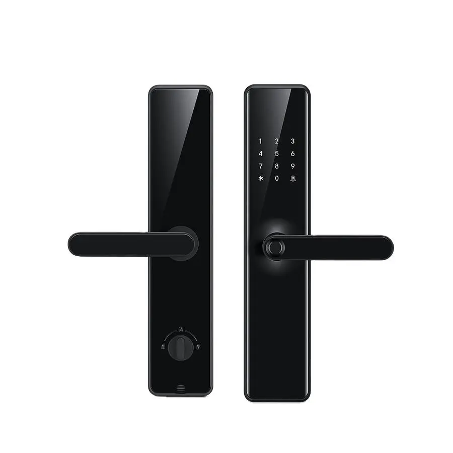 Sinovo Outdoor Smart Anti-Theft Door Lock with Tuya WiFi App Control Fingerprint BLE 4 AA Batteries Black 1 Year Warrant — view 1