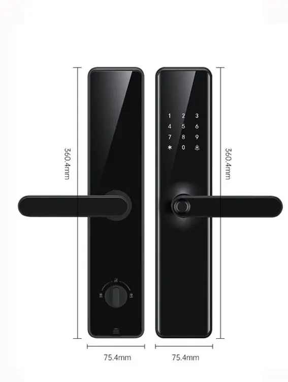 Sinovo Outdoor Smart Anti-Theft Door Lock with Tuya WiFi App Control Fingerprint BLE 4 AA Batteries Black 1 Year Warranty — image 3