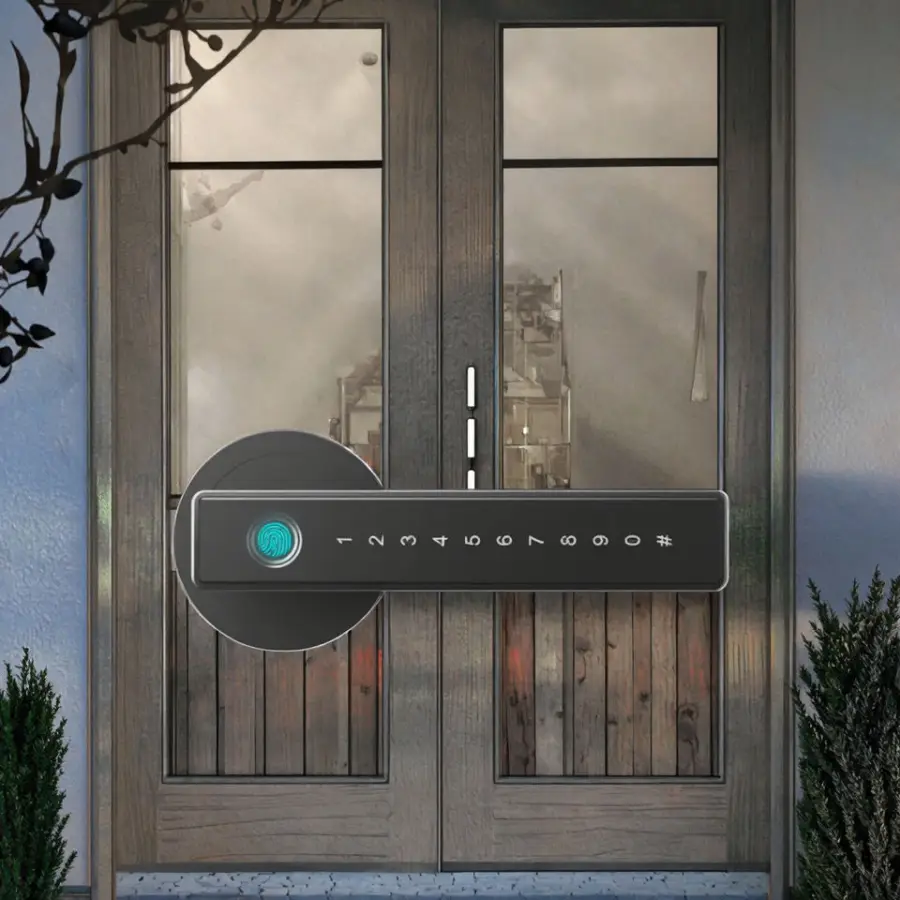 Camakt TUYA Smart Door Lock Fingerprint APP Controlled Waterproof Aluminum Alloy Black with Cloud for Aluminum/Wood Door — view 1