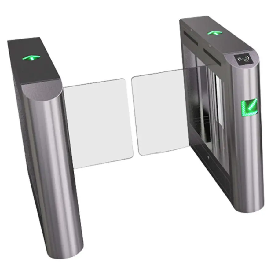 Small Swing Gate with Speed Pass Guard Access Control Anti-tailgating Fingerprint & Face Recognition Card Turnstiles Gate — image 3