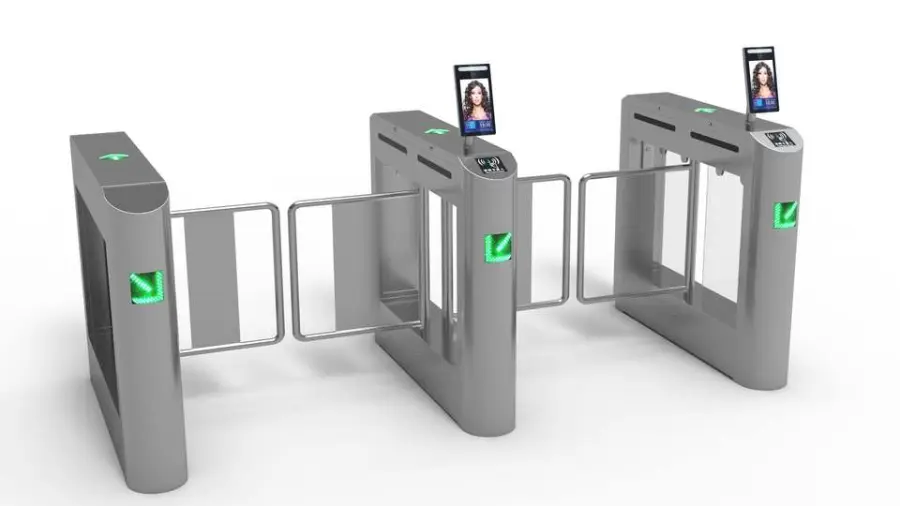 Small Swing Gate with Speed Pass Guard Access Control Anti-tailgating Fingerprint & Face Recognition Card Turnstiles Gate — image 5
