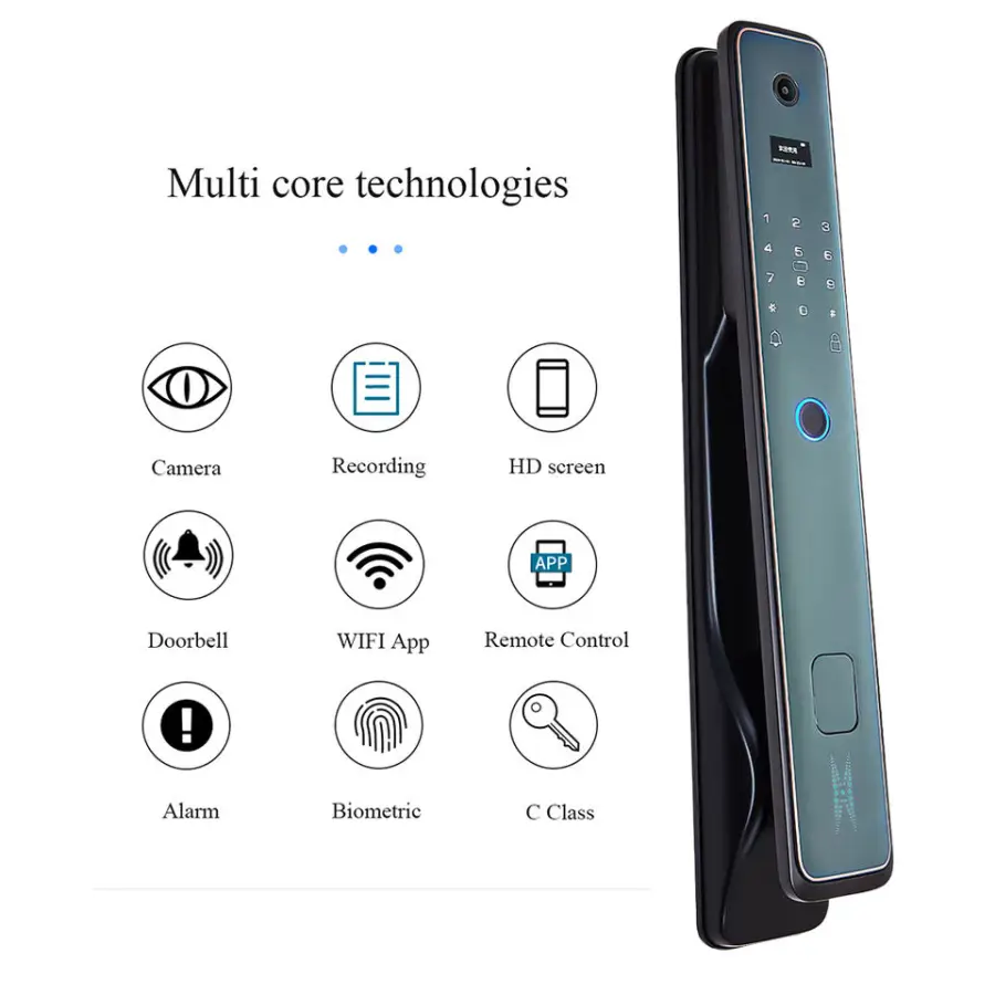 TOPTEQ P8 Tuya Smart Fingerprint Fully Automatic Camera Household Security Door Capture Photo With Camera for Apartment — image 4
