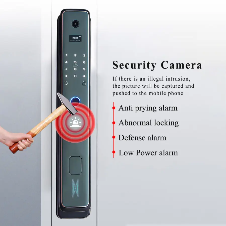 TOPTEQ P8 Tuya Smart Fingerprint Fully Automatic Camera Household Security Door Capture Photo With Camera for Apartment — image 6