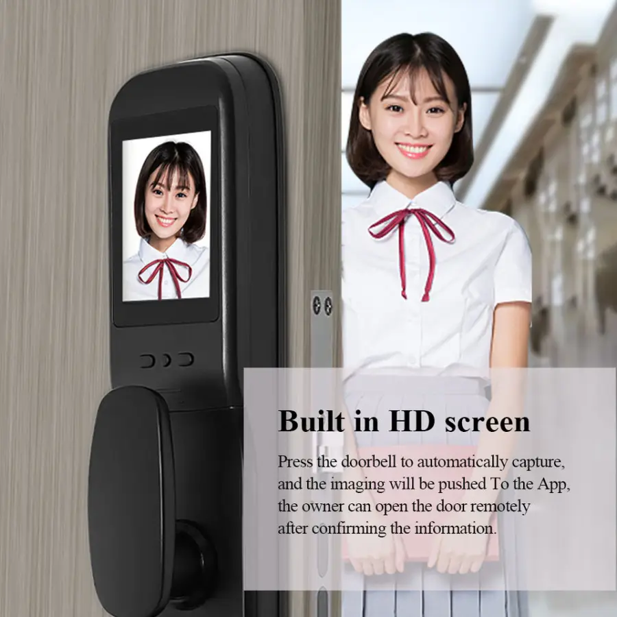 TOPTEQ P8 Tuya Smart Fingerprint Fully Automatic Camera Household Security Door Capture Photo With Camera for Apartment — image 7