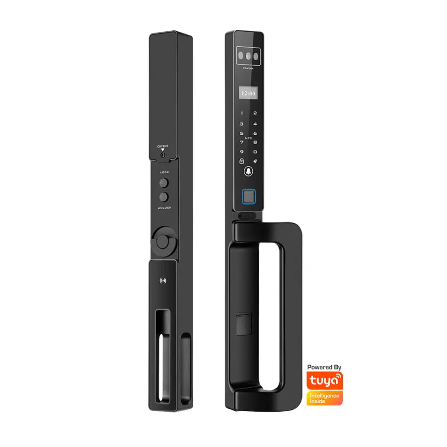 Ultra Slim Stainless Steel Smart Tuya WIFI Door Lock Palm Vein Face Recognition Waterproof Door Customizable Cloud Data — image 3
