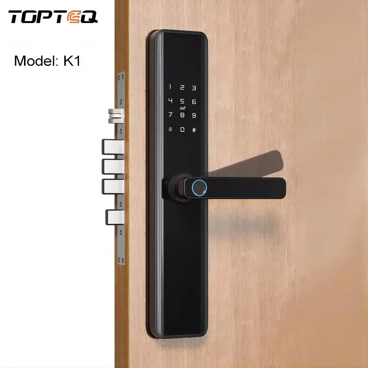 Keyless Entry Doorlock Wifi Built in Smart Lock Modern Door Lock Ble Wifi Door Lock — image 2