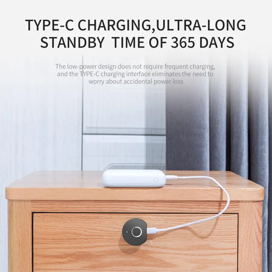 Topteq L25 Hot Sale Smart Electronic Keyless Fingerprint Drawer Furniture Cabinet Lock With USB — image 3