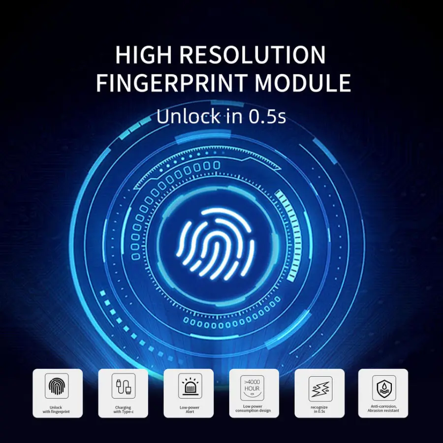 Topteq L25 Hot Sale Smart Electronic Keyless Fingerprint Drawer Furniture Cabinet Lock With USB — image 7